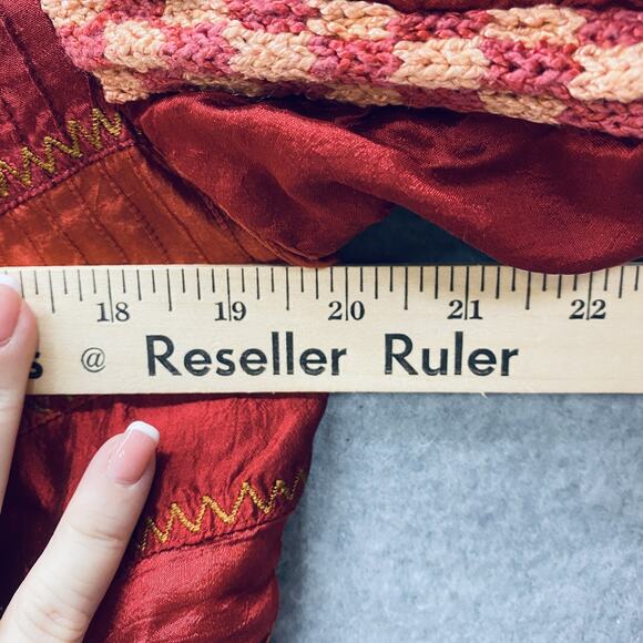 Coldwater Creek Jacket Womens Small Silk Boho Patchwork Embroidered Boho Art - Picture 4 of 6